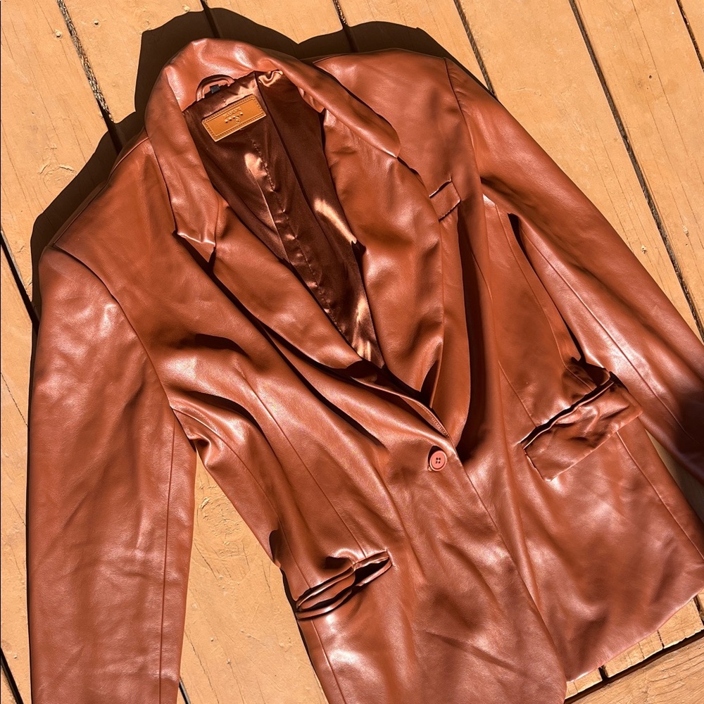 Blank NYC Rich Tan Faux Leather Jacket